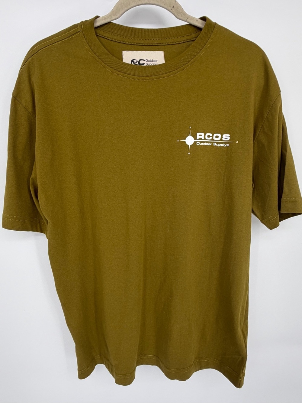 Reese Cooper Olive Crewneck Short Sleeve Logo Tee